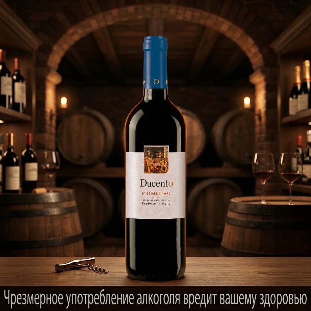 Вино Ducento Primitivo Puglia IGP — красное сухое вино из Италии, региона Апулия